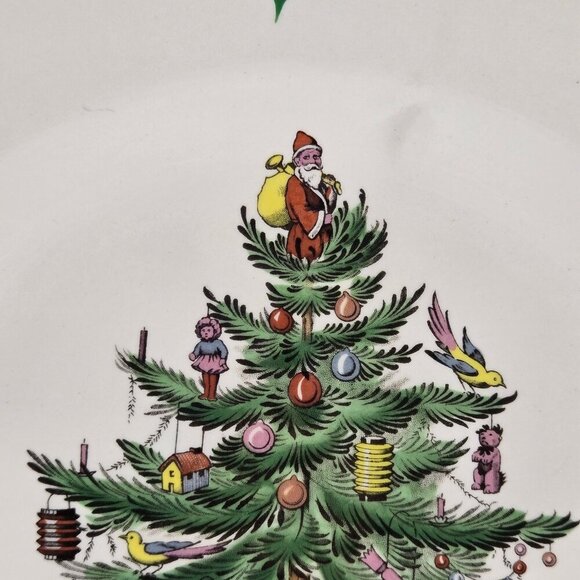 Spode "Cookies for Santa" Christmas Tree Dish 10.5" Diameter Made in England - Picture 3 of 12